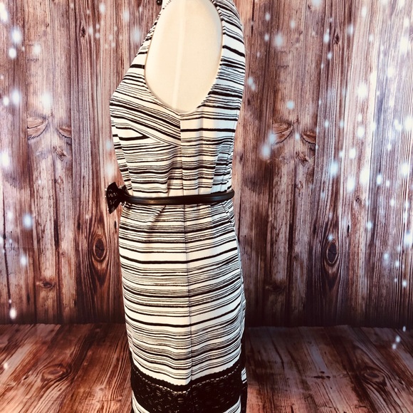 Ann Taylor Sleeveless Black & Cream Dress - Picture 4 of 8